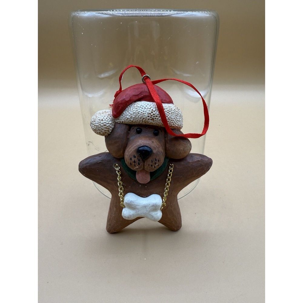 Kurt Adler Dog Bone Bling Santa Hat Christmas Ornament‎